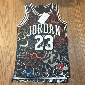 Jordan Kids' Black and Multicolor Graphic Jersey